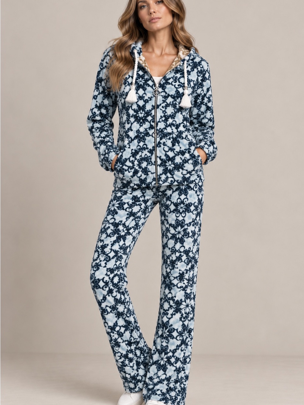 BCBG patterned terry velour tracksuit